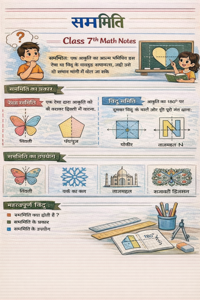 सममिति Class 7th Math Notes