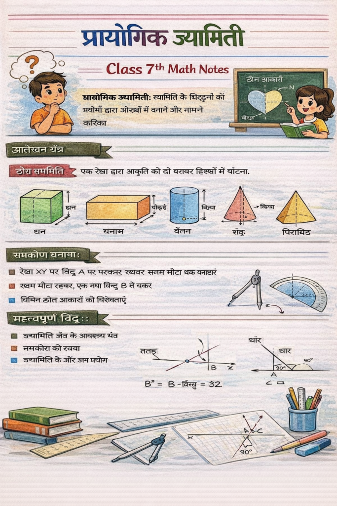प्रायोगिक ज्यामिती Class 7th Math Notes