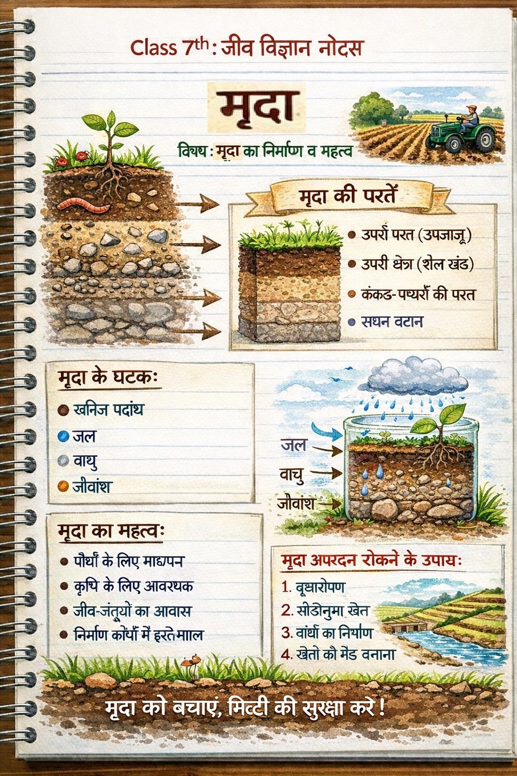 मृदा Class 7 जीव विज्ञान (Biology) Notes in Hindi