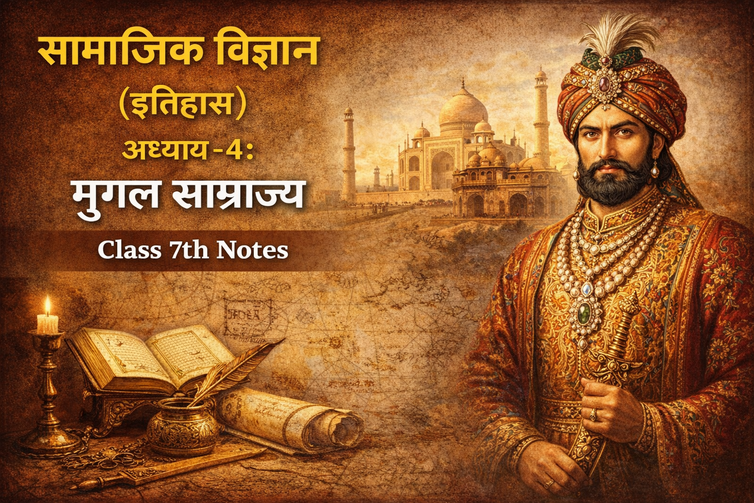 सामाजिक विज्ञान (इतिहास ) अध्याय - 4 मुग़ल साम्राज्य Class 7th Notes