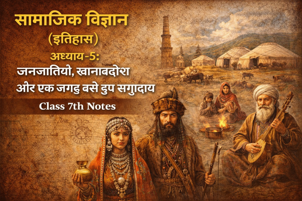 सामाजिक विज्ञान (इतिहास ) अध्याय - 5 जनजातियाँ , खानाबदोश और एक जगह बसे हुये समुदाय Class 7th Notes