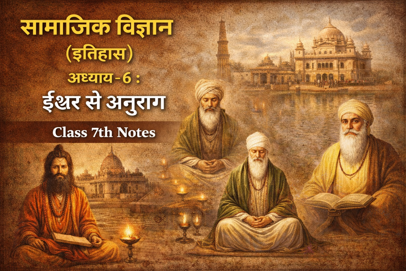 सामाजिक विज्ञान (इतिहास ) अध्याय - 6 ईश्वर से अनुराग Class 7th Notes