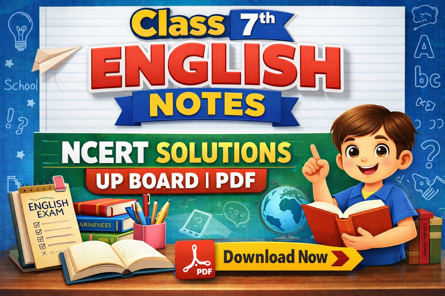 Class 7th English Notes With NCERT Solutions UP Board | PDF