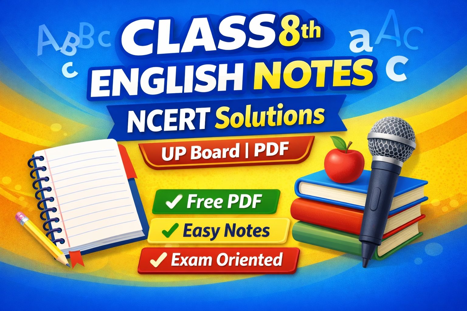 Class 8th English Notes With NCERT Solutions UP Board | PDF