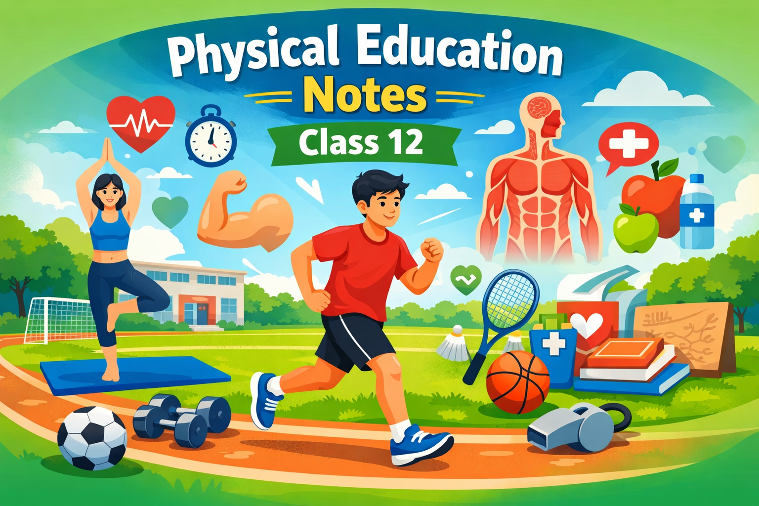 Class 12th शारीरिक शिक्षा (Physical Education) - Humanities Notes With NCERT Solutions UP Board | PDF