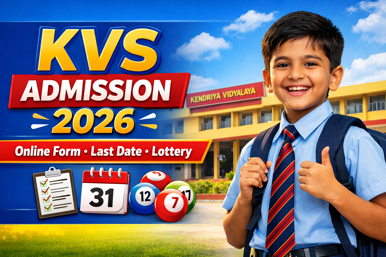 KVS Admission 2026: Online Form, Last Date, Eligibility, Lottery System – Complete Guide