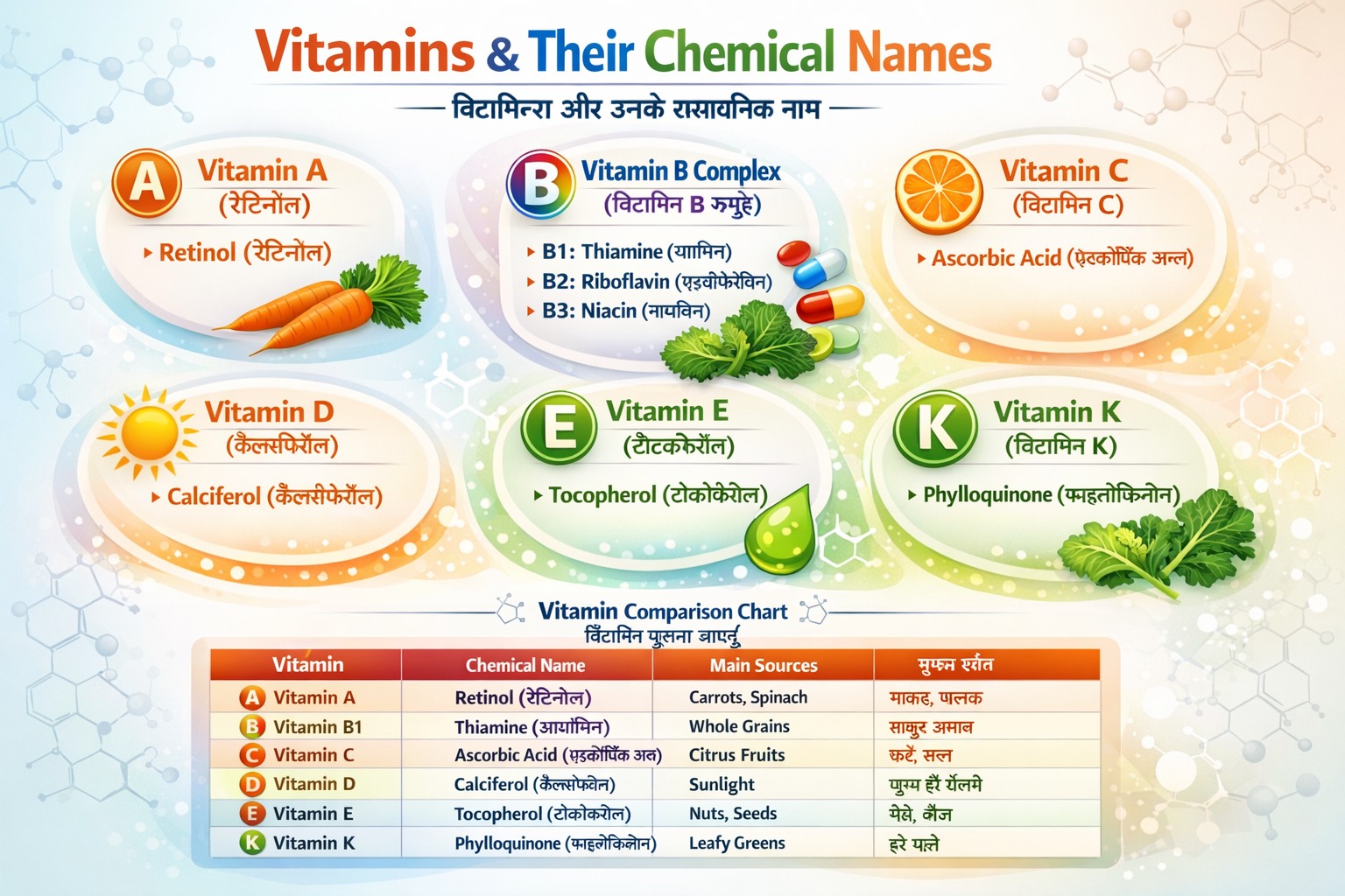 Vitamins के Chemical Names – PPT के लिए Complete Guide