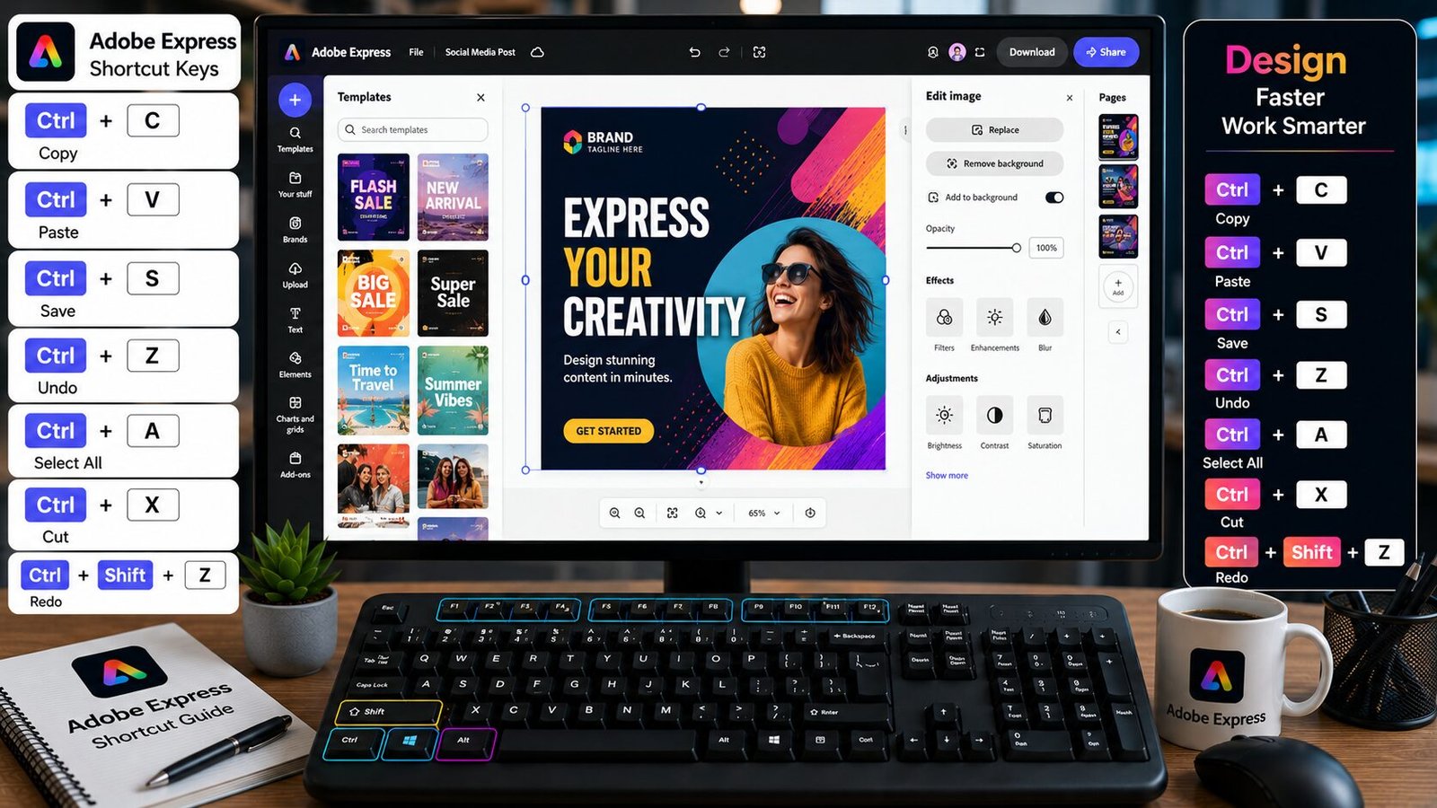 Adobe Express Shortcut Keys – Complete Practical Guide