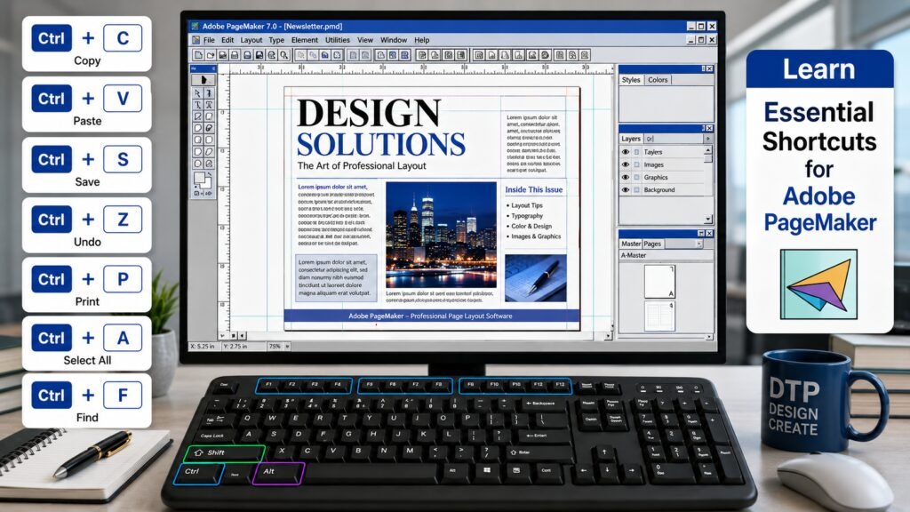 Adobe PageMaker Shortcut Keys – Complete Practical Guide