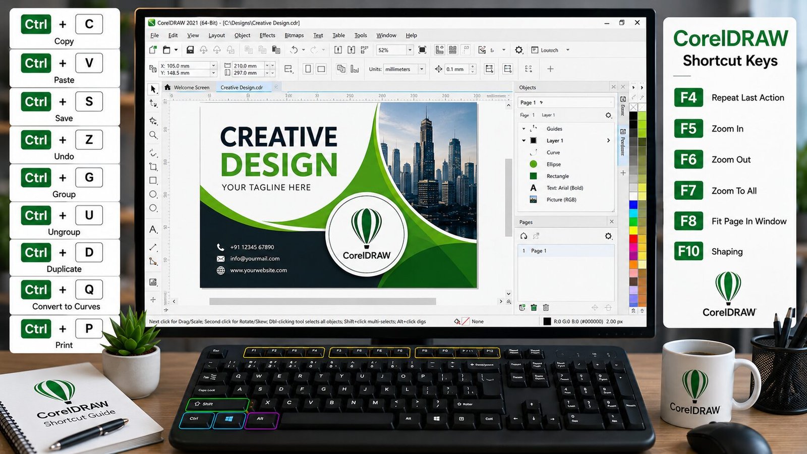 CorelDRAW Shortcut Keys – Complete Practical Guide