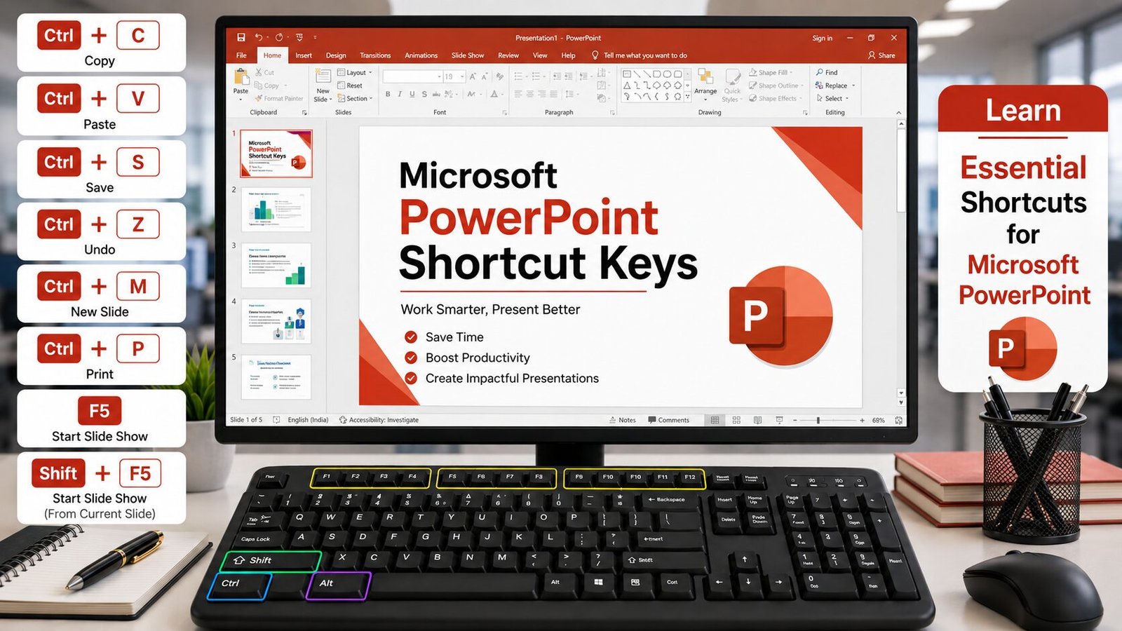 Microsoft PowerPoint Shortcut Keys – Complete Practical Guide