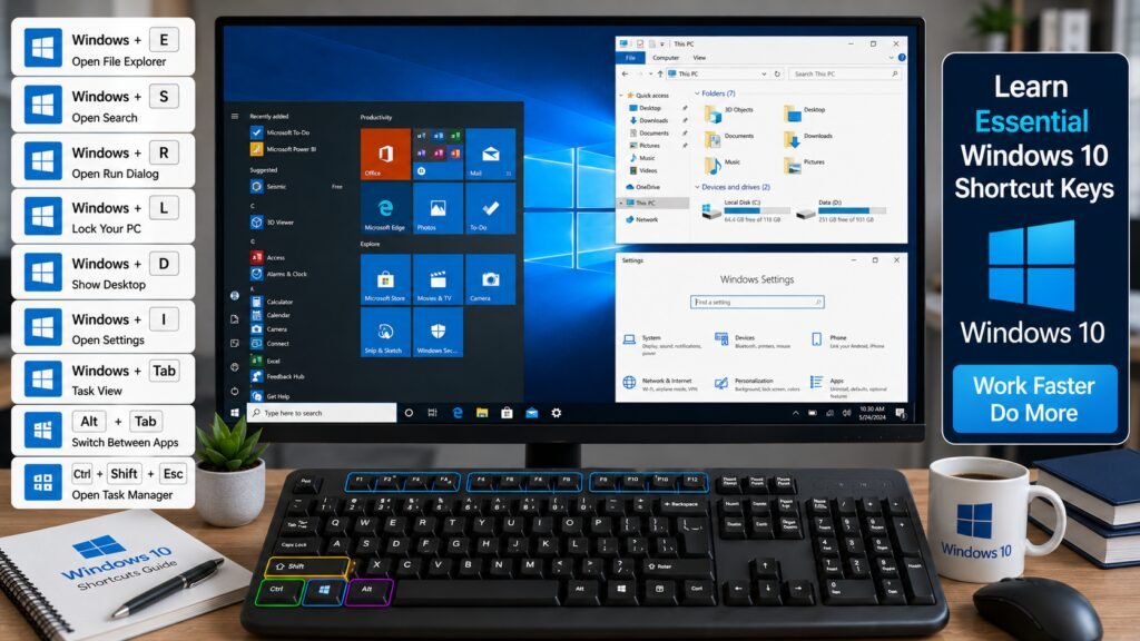 Microsoft Windows 10 Shortcut Keys – Complete Practical Guide
