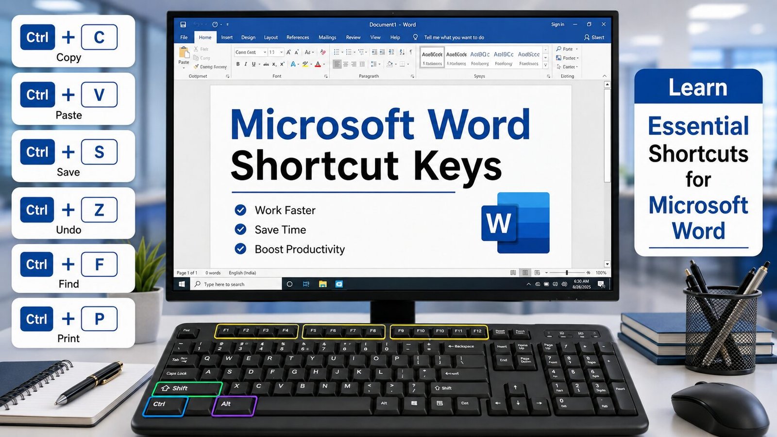 Microsoft Word Shortcut Keys – Complete Practical Guide