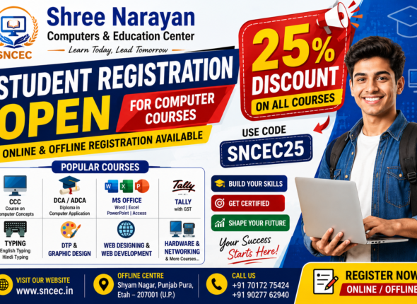 Student Registration Open – Join Computer Courses & Get 25% Discount