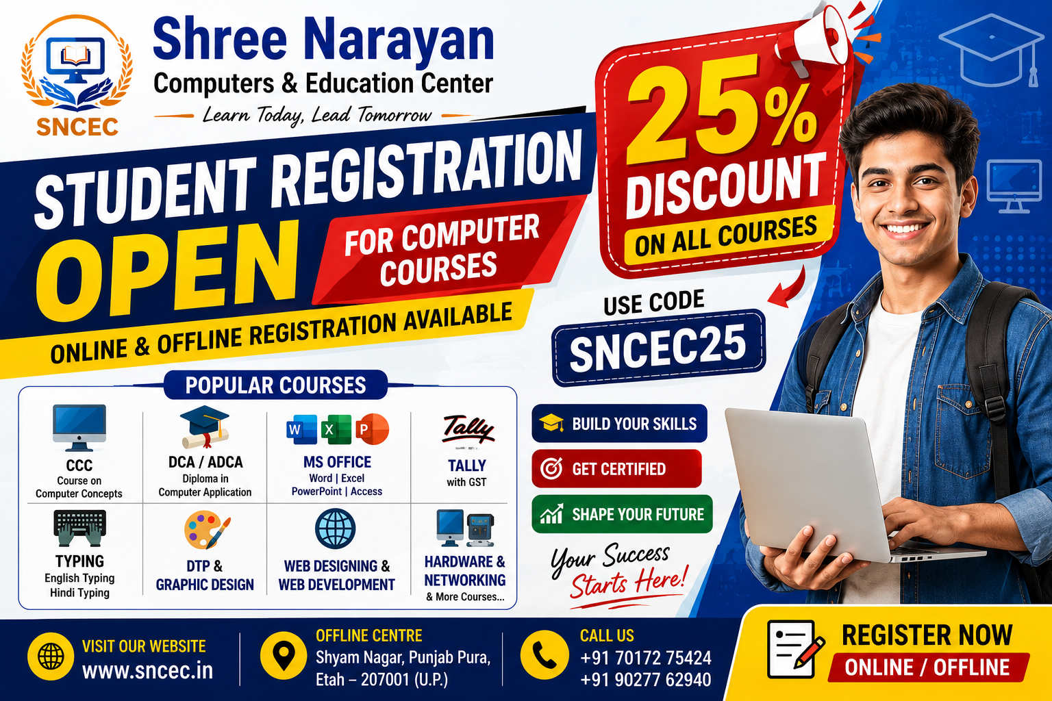 Student Registration Open – Join Computer Courses & Get 25% Discount