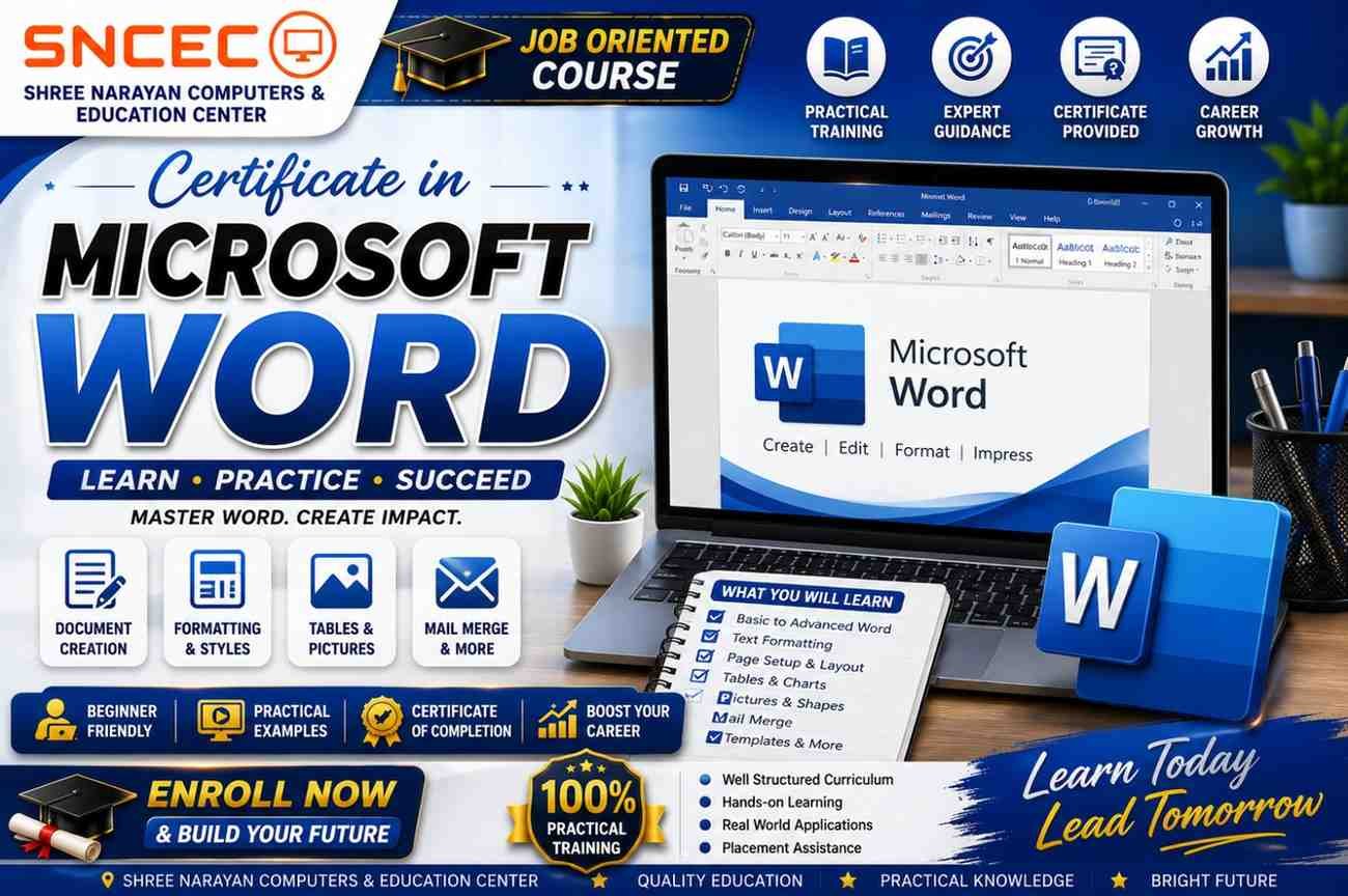 Certificate in Microsoft Word