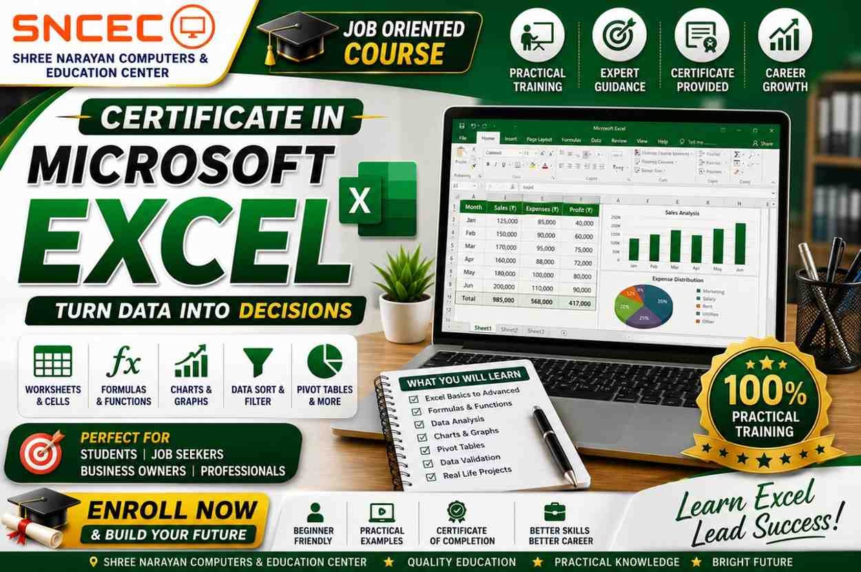 Certificate in Microsoft Excel