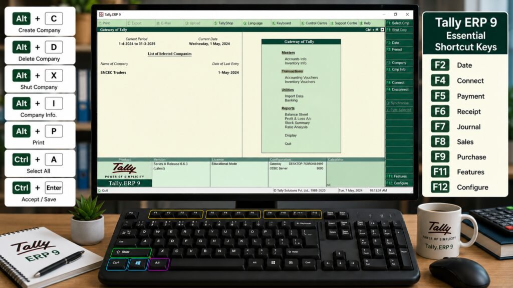 Tally ERP 9 Shortcut Keys – Complete Practical Guide