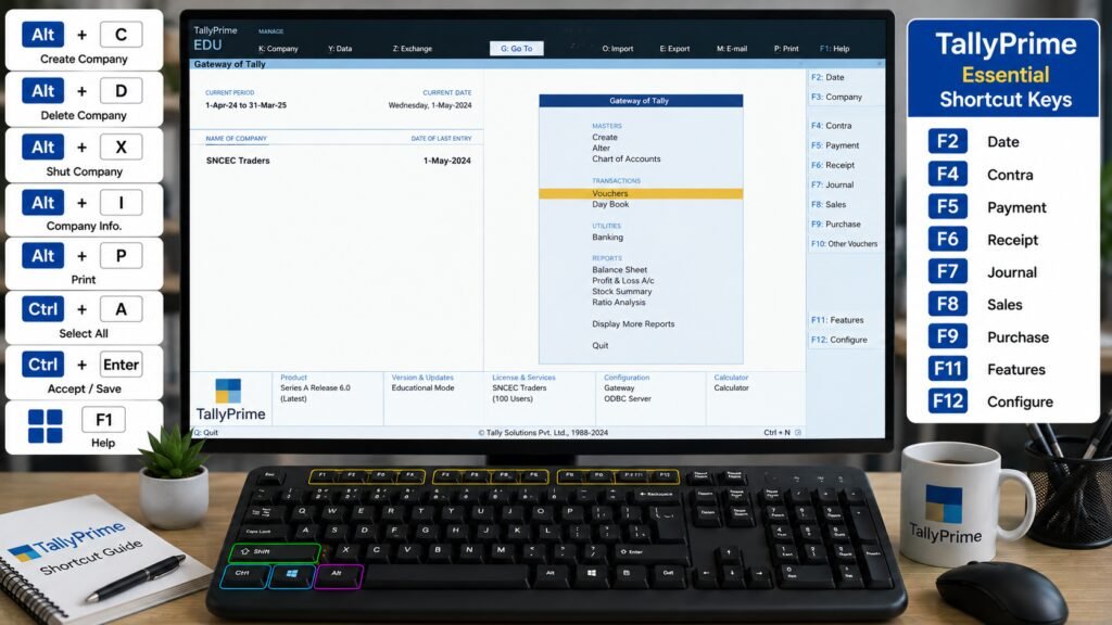 TallyPrime Shortcut Keys – Complete Practical Guide