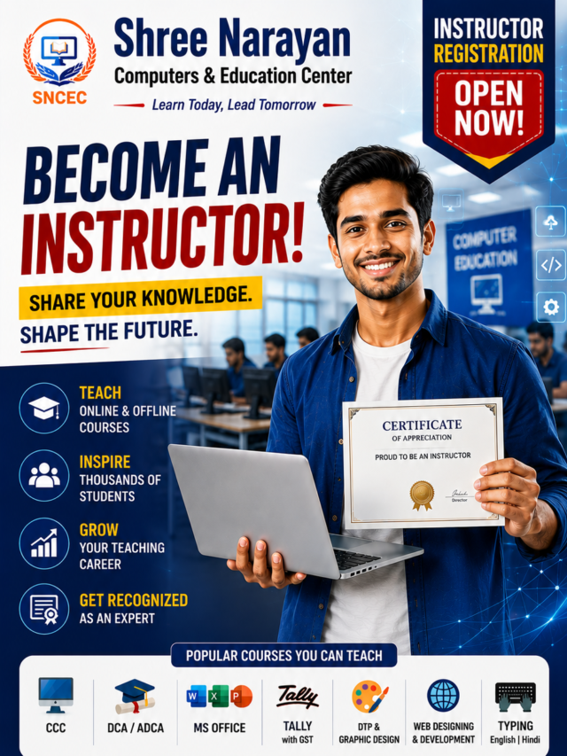 Become an Instructor at SNCEC | Teach Computer Courses Online & Offline